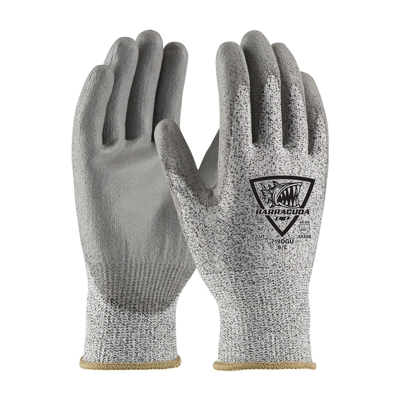 Barracuda® Seamless Knit HPPE Blended Glove with Polyurethane Coated Flat Grip on Palm & Fingers - Cut Resistant